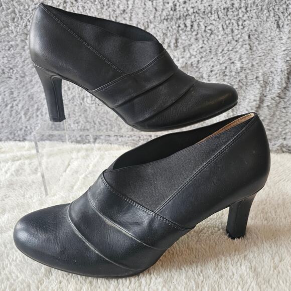 Lifestride Women Micah Leather Velocity Memory Foam Ankle Bootie Size 9.5M Black - Picture 1 of 6